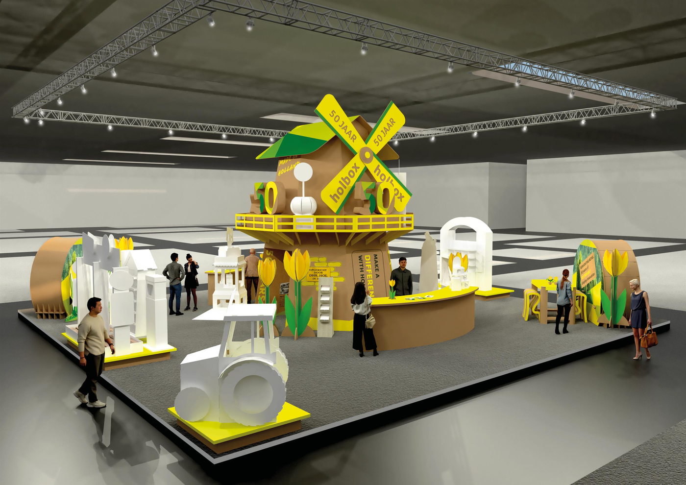 Visualisatie voorkant beursstand EuroShop 2026 - Holbox