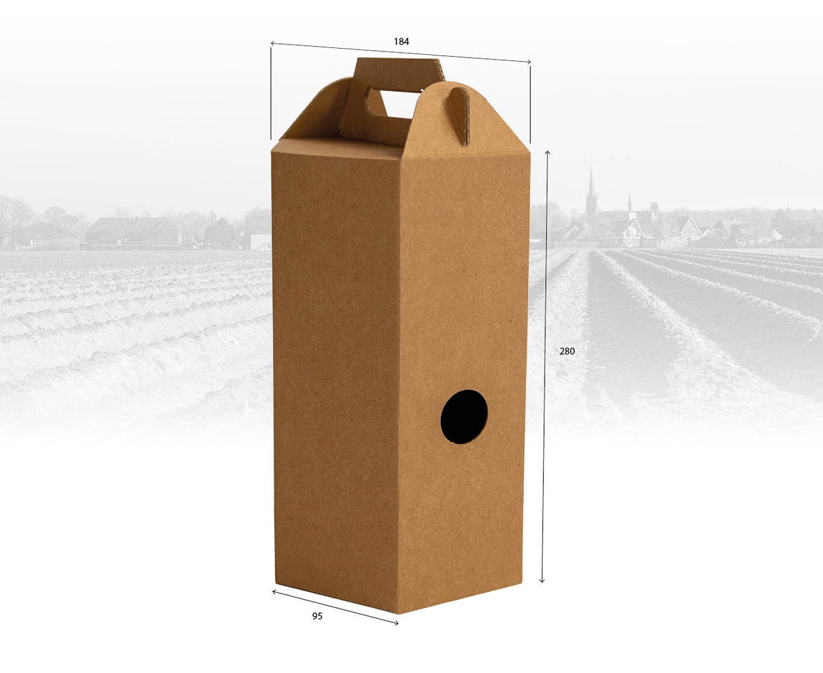 Braune Spargelverpackung sechseckig