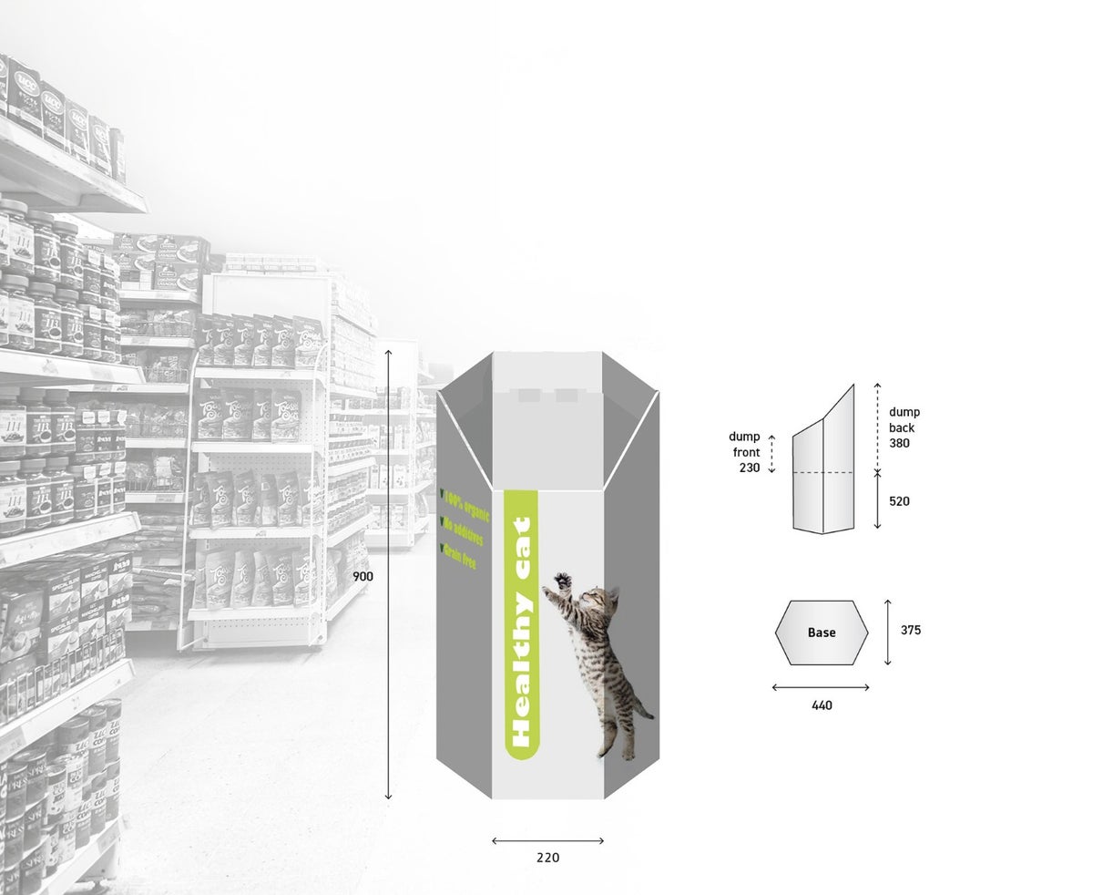 Schüttendisplay Sechseck | Eigenes Design
