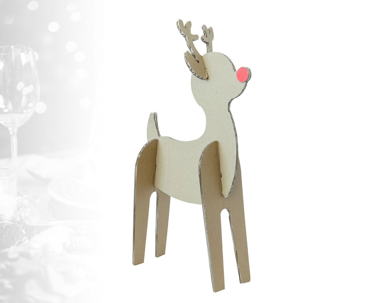 Pappfigur, Minifigur, Minifigur aus Pappe, Hirsch aus Pappe, Hirschfigur, Weihnachtsfigur, Papphirsch, Hirsch Pappaufsteller