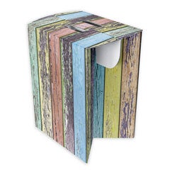 Papphocker, Hocker aus Pappe, Papphocker bedruckt, Festivalhocker, Hocker aus Karton, Pappmöbel, Möbel aus Pappe