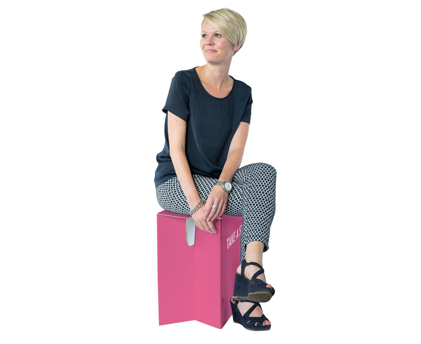 Papphocker, Hocker aus Pappe, Papphocker bedruckt, Festivalhocker, Hocker aus Karton, Pappmöbel, Möbel aus Pappe