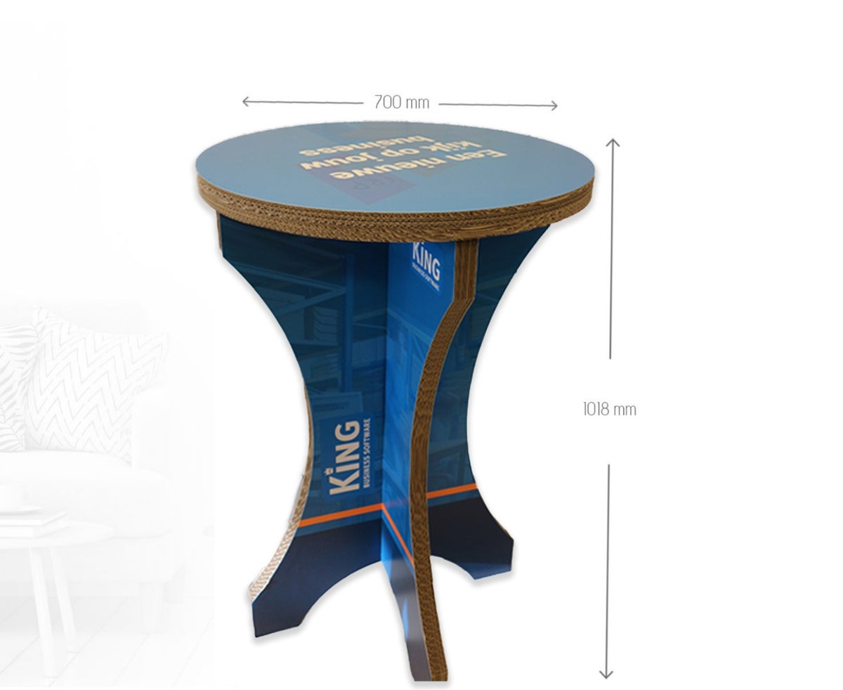 Stehtisch, Bartisch, Stehtisch aus Karton, Stehtisch aus Pappe, Stehtisch Pappe, Karton Stehtisch, Pappmöbel, Möbel aus Pappe, Messemöbel