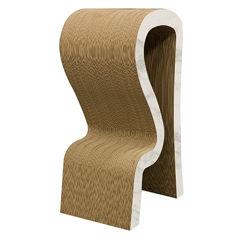 Barhocker, Pappstuhl, Stuhl, Stuhl aus Pappe, Kartonstuhl, Stuhl aus Karton, Pappmöbel, Möbel aus Pappe, Messemöbel