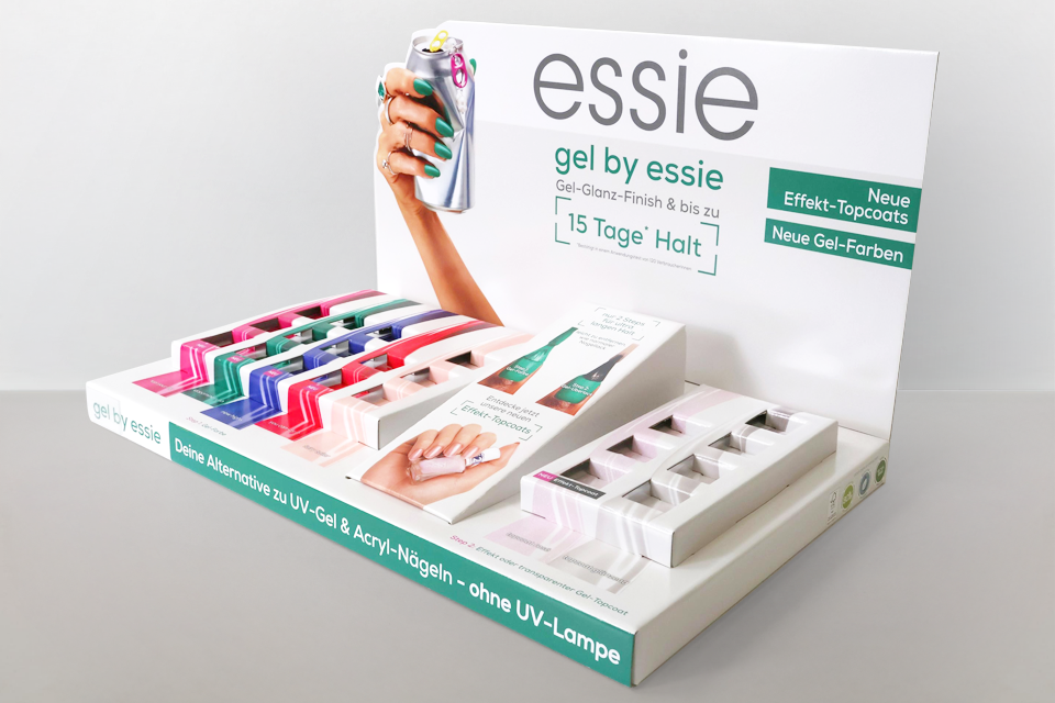 Kartonnen toonbankdisplay voor cosmetica - Essie Kartonnen toonbankdisplay voor cosmetica - Essie