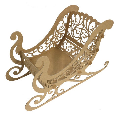 Schlitten, Schlittenfahrt, Weihnachteschlitten, Pappe Schlitten, Schlitten aus Pappe, Weihnachtsdekoration, Weihnachtsdeko, Weihnachtsfigur, Schaufensterdekoration Weihnachtsschlitten