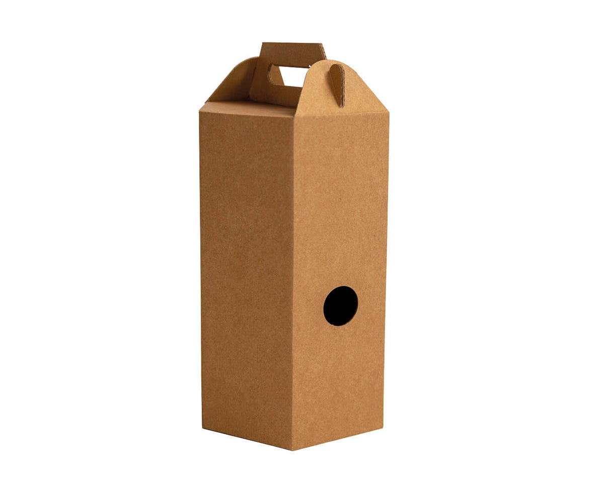 Braune Spargelverpackung sechseckig