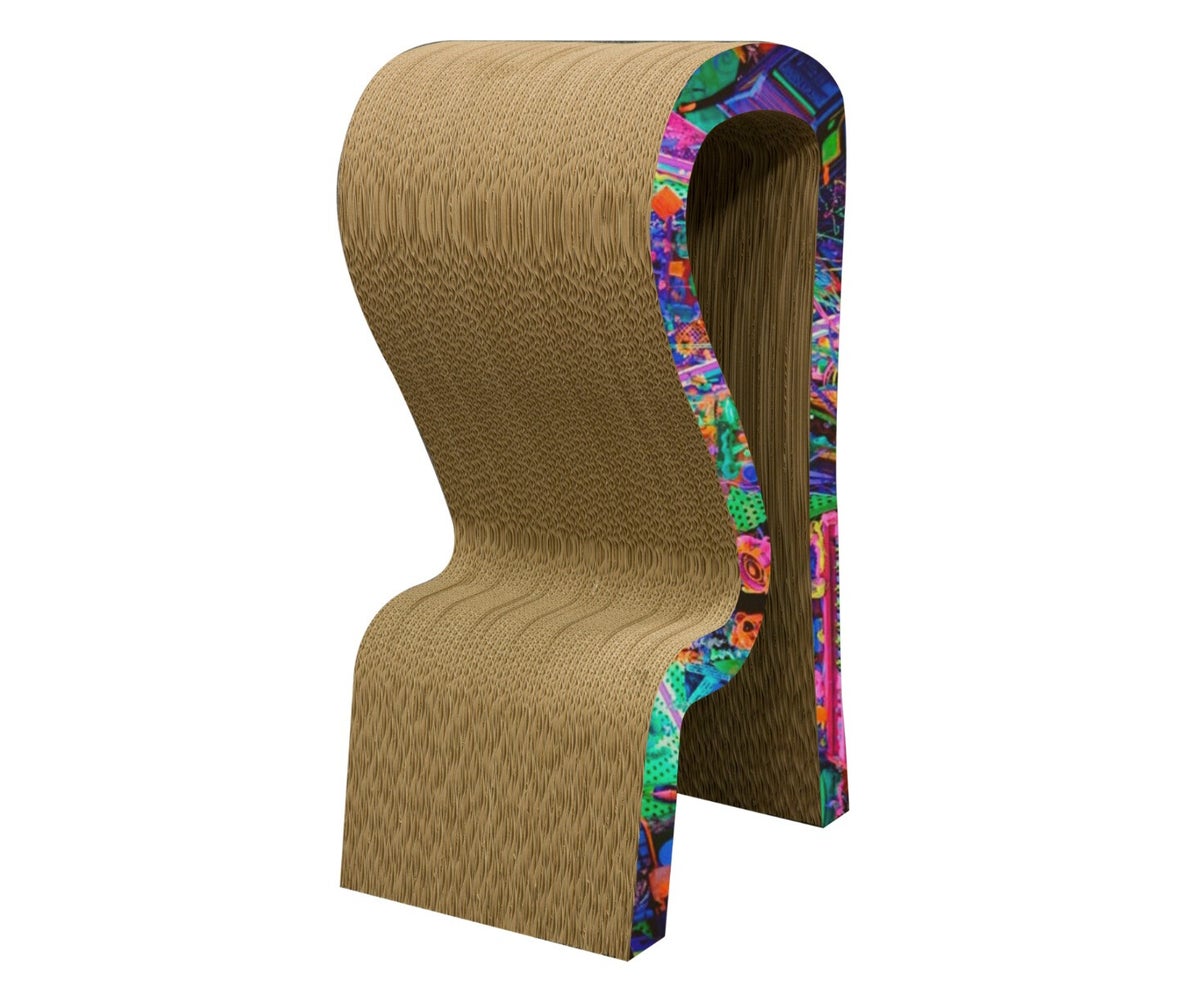 Barhocker, Pappstuhl, Stuhl, Stuhl aus Pappe, Kartonstuhl, Stuhl aus Karton, Pappmöbel, Möbel aus Pappe, Messemöbel