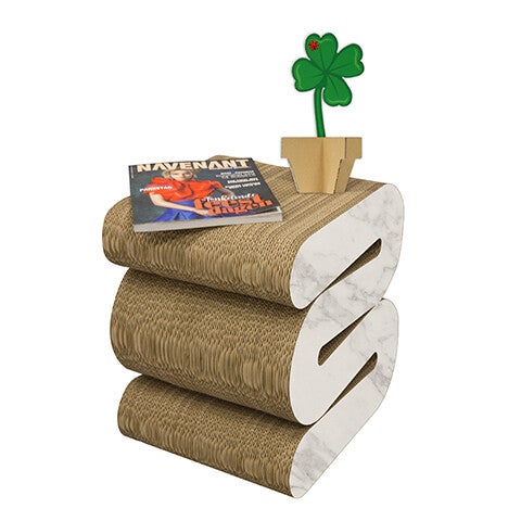 Beistelltisch aus Pappe, Couchtisch, Karton Couchtisch, Papptisch, bedruckter Papptisch, Pappmöbel, Möbel aus Pappe