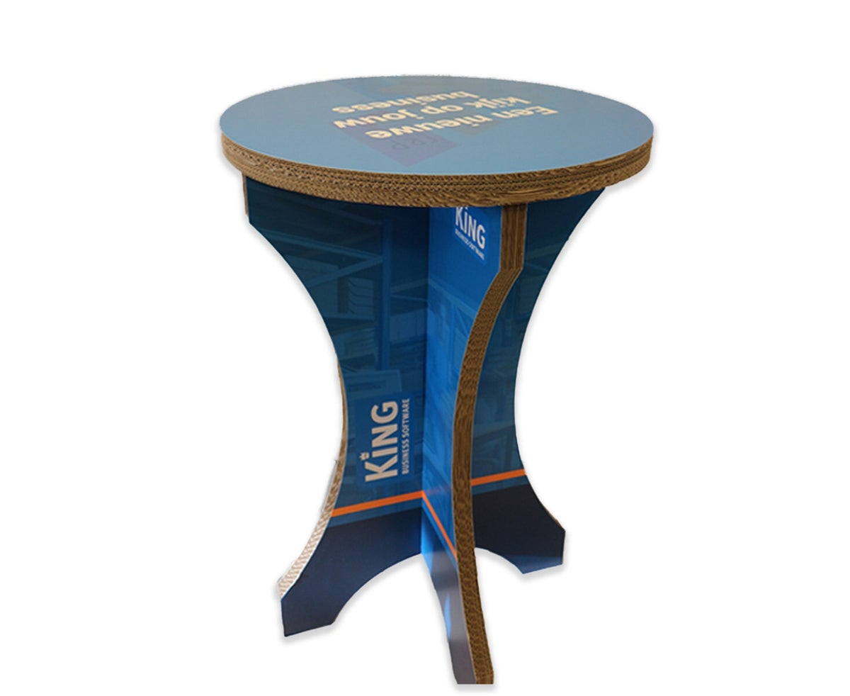 Stehtisch, Bartisch, Stehtisch aus Karton, Stehtisch aus Pappe, Stehtisch Pappe, Karton Stehtisch, Pappmöbel, Möbel aus Pappe, Messemöbel