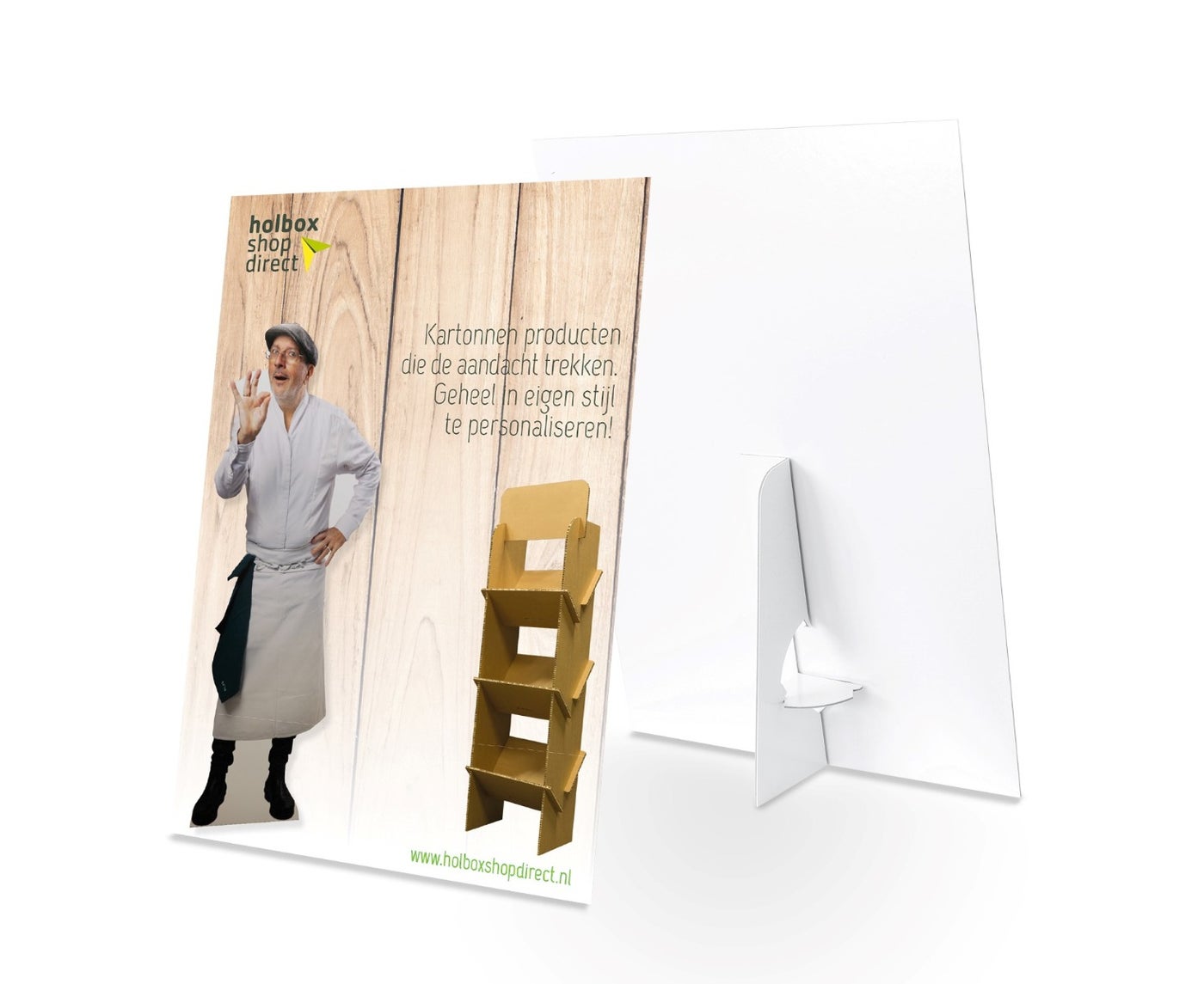 Showcard, Tischaufsteller, Thekenaufsteller, Tischkarte, Aufstellkarte A4, Aufstellkarte A5, Tischaufsteller individuell bedruckt, Werbeaufsteller, Werbematerial