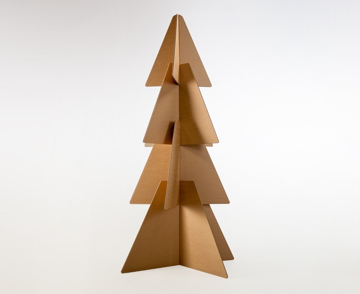 Stapel Weihnachtsbaum aus Pappe | 160 cm hoch Stapel Weihnachtsbaum aus Pappe | 160 cm hoch