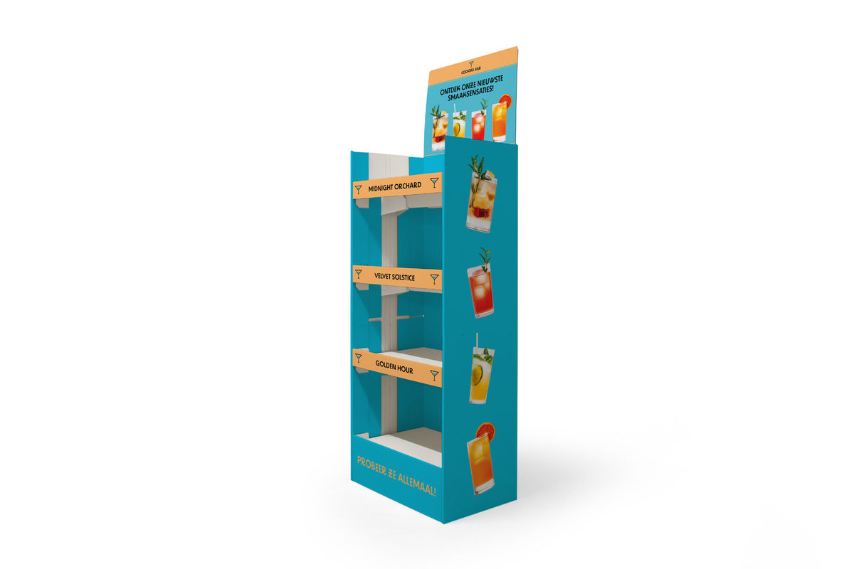 Foldable Shop Display - 45 graden rechts voor Foldable Shop Display - 45 graden rechts voor