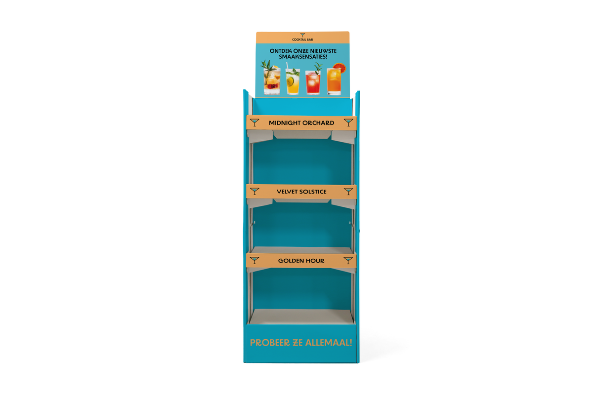 Foldable Shop Display - voorzijde Foldable Shop Display - voorzijde